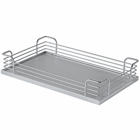Hafele Storage Tray, Arena Plus, for 88 lbs. Weight Capacity Pantry Pull-Out and Base and Corner Units, With non-slip effect, Chrome/gray, depth: 295 mm (11 5/8"), Item# 545.60.578, 54560578, 545-60-578