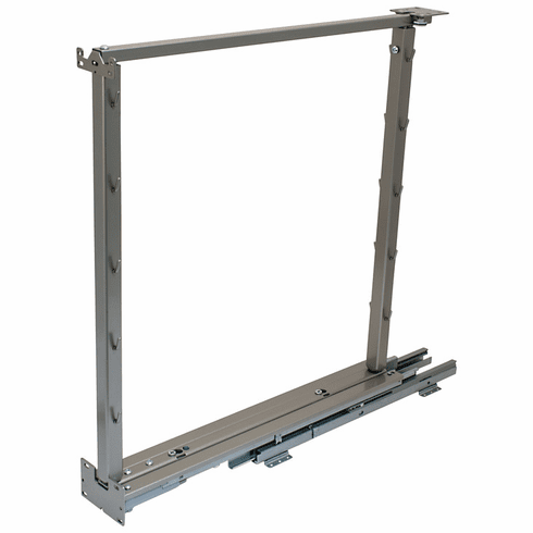 Hafele Dispensa Base Pull-Out Frame, Frame, 60 lbs. max with Soft Close, Height: 670  812 mm (26 3/8"  32"), 5 tray positions, champagne, Item# 546.62.826, 54662826, 546-62-826