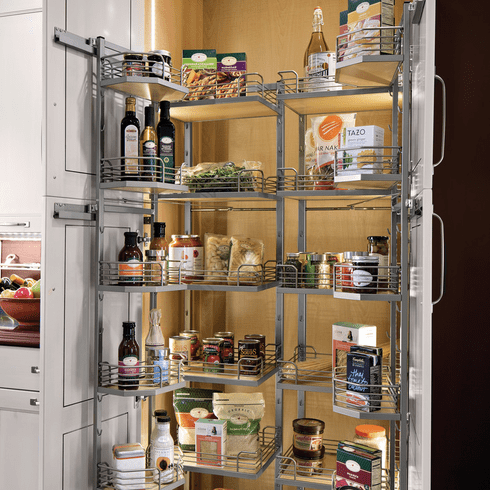 Hafele Tandem Chef's Pantry, for 46" Cabinet Frame, Champagne, width 21", Item# 546.64.813, 54664813, 546-64-813