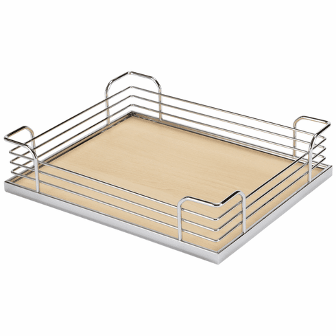 Hafele Back Frame Tray Set, for Tandem Chef's Pantry, Arena Plus, Chrome/Maple, width 17 7/8", Item# 546.65.102, 54665102, 546-65-102