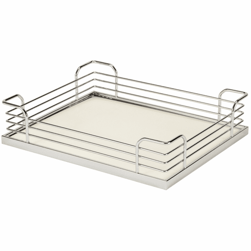 Hafele Back Frame Tray Set, for Tandem Chef's Pantry, Arena Plus, Chrome/White, width 17 7/8", Item# 546.65.202, 54665202, 546-65-202