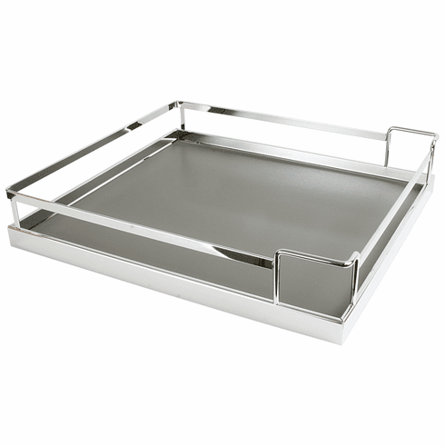 Hafele Storage Tray, Arena Plus, for 220 lbs. Weight Capacity Pantry Pull-Out, For Base Pull-Out II, Chrome/Anthracite, width 14 7/8", for frame width 21", Item# 546.92.385, 54692385, 546-92-385