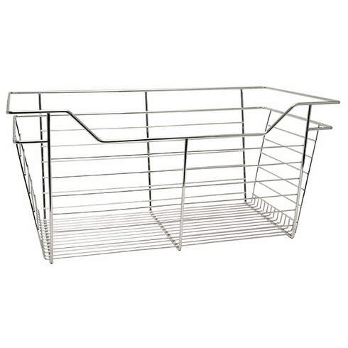 Hafele Wire Closet Basket, with Full Extension Slides, Chrome-plated, 12" x 17" x 11", with zinc-plated 12" slides, Item# 547.38.216, 54738216, 547-38-216