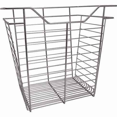 Hafele Wire Closet Basket, with Full Extension Slides, Chrome-plated, 14" x 17" x 17", with zinc-plated 14" slides, Item# 547.38.238, 54738238, 547-38-238