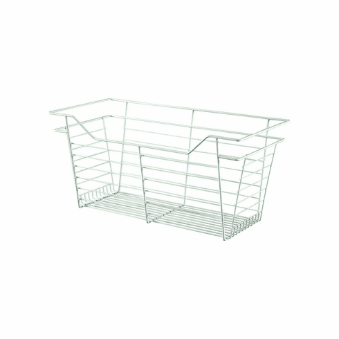 Hafele Wire Closet Basket, with Full Extension Slides, Chrome-plated, 16" x 17" x 6", with zinc-plated 16" slides, Item# 547.38.252, 54738252, 547-38-252