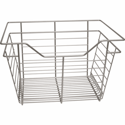 Hafele Wire Closet Basket, with Full Extension Slides, Matt nickel, 14" x 17" x 11", with nickel-plated 14" slides, Item# 547.38.636, 54738636, 547-38-636