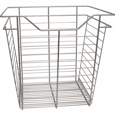 Hafele Wire Closet Basket, with Full Extension Slides, Matt nickel, 16" x 17" x 17", with nickel-plated 16" slides, Item# 547.38.658, 54738658, 547-38-658