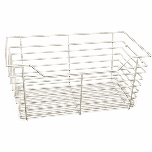 Hafele Wire Closet Basket, with Full Extension Slides, White, 12" x 17" x 6", with white 12" slides, Item# 547.38.712, 54738712, 547-38-712