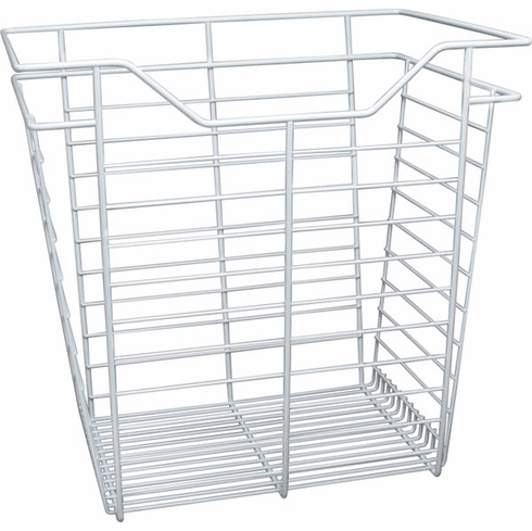 Hafele Wire Closet Basket, with Full Extension Slides, White, 14" x 17" x 17", with white 14" slides, Item# 547.38.738, 54738738, 547-38-738