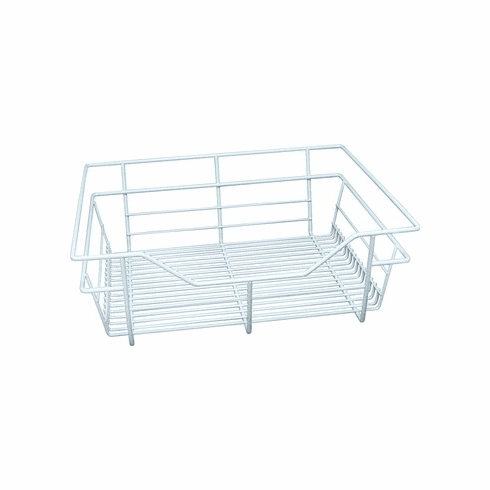 Hafele Wire Closet Basket, with Full Extension Slides, White, 16" x 17" x 6", with white 16" slides, Item# 547.38.752, 54738752, 547-38-752