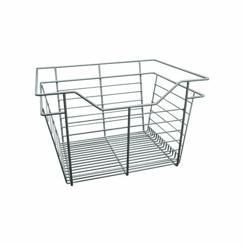 Hafele Wire Closet Basket, with Full Extension Slides, White, 16" x 17" x 11", with white 16" slides, Item# 547.38.756, 54738756, 547-38-756