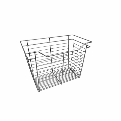Hafele Wire Closet Basket, with Full Extension Slides, Chrome-plated, 14" x 23" x 17", with zinc-plated 14" slides, Item# 547.40.238, 54740238, 547-40-238