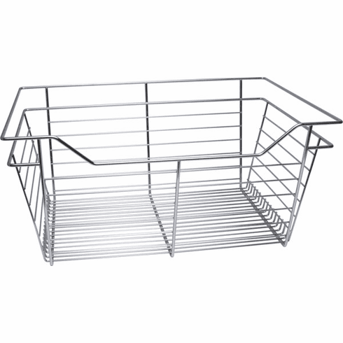 Hafele Wire Closet Basket, with Full Extension Slides, Chrome-plated, 16" x 23" x 11", with zinc-plated 16" slides, Item# 547.40.256, 54740256, 547-40-256