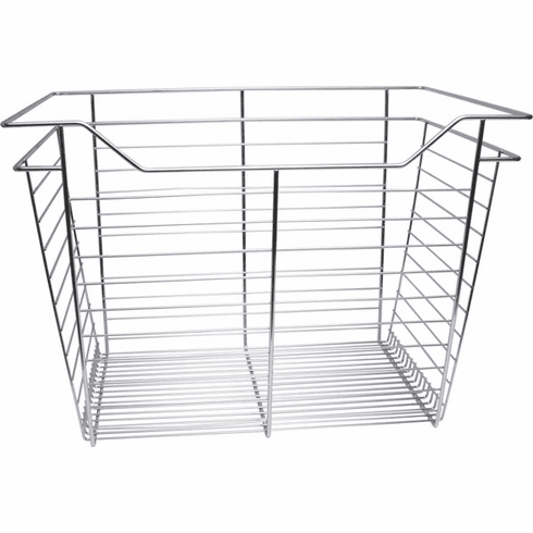 Hafele Wire Closet Basket, with Full Extension Slides, Chrome-plated, 16" x 23" x 17", with zinc-plated 16" slides, Item# 547.40.258, 54740258, 547-40-258