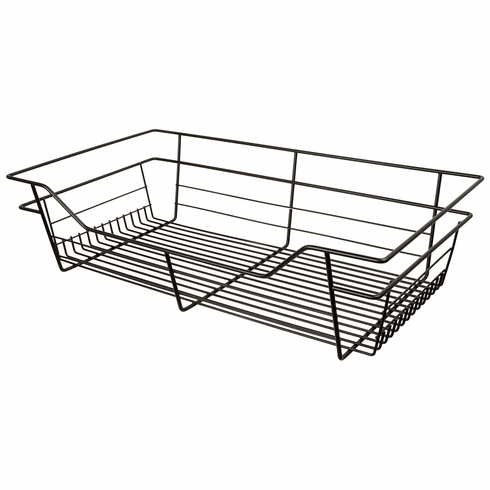 Hafele Wire Closet Basket, with Full Extension Slides, Black, 14" x 23" x 17", with black 14" slides, Item# 547.40.338, 54740338, 547-40-338