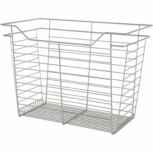 Hafele Wire Closet Basket, with Full Extension Slides, Matt nickel, 14" x 23" x 17", with nickel-plated 14" Slides, Item# 547.40.638, 54740638, 547-40-638