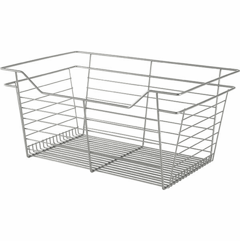 Hafele Wire Closet Basket, with Full Extension Slides, Matt nickel, 16" x 23" x 11", with nickel-plated 16" slides, Item# 547.40.656, 54740656, 547-40-656