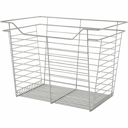 Hafele Wire Closet Basket, with Full Extension Slides, Matt nickel, 16" x 23" x 17", with nickel-plated 16" slides, Item# 547.40.658, 54740658, 547-40-658