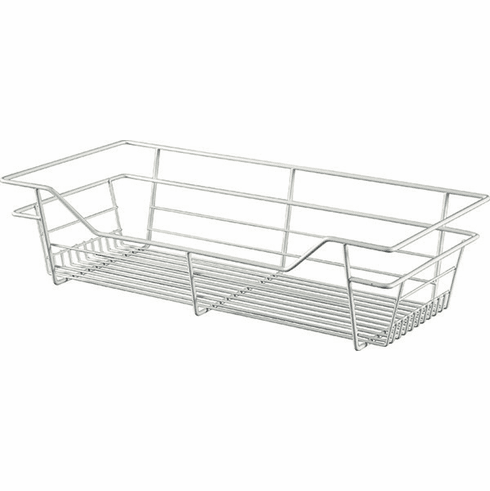 Hafele Wire Closet Basket, with Full Extension Slides, White, 12" x 23" x 6", with white 12" slides, Item# 547.40.712, 54740712, 547-40-712