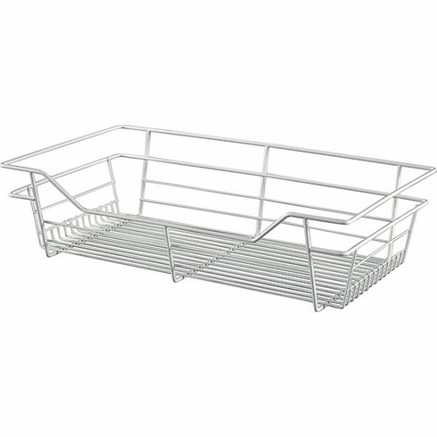 Hafele Wire Closet Basket, with Full Extension Slides, White, 14" x 23" x 6", with white 14" slides, Item# 547.40.732, 54740732, 547-40-732
