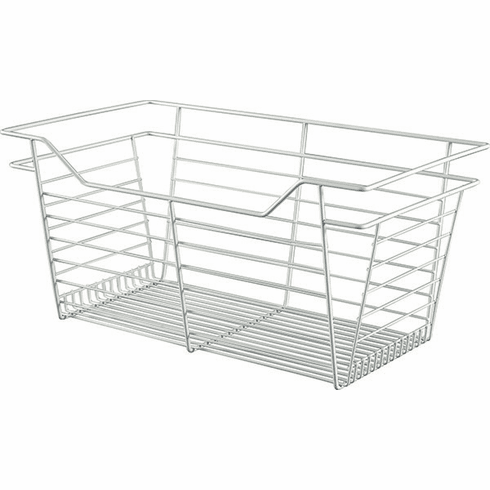Hafele Wire Closet Basket, with Full Extension Slides, White, 14" x 23" x 11", with white 14" slides, Item# 547.40.736, 54740736, 547-40-736