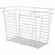 Hafele Wire Closet Basket, with Full Extension Slides, White, 14" x 23" x 17", with white 14" slides, Item# 547.40.738, 54740738, 547-40-738