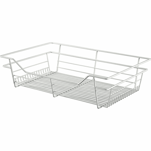 Hafele Wire Closet Basket, with Full Extension Slides, White, 16" x 23" x 6", with white 16" slides, Item# 547.40.752, 54740752, 547-40-752