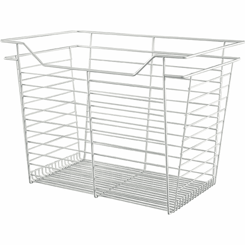 Hafele Wire Closet Basket, with Full Extension Slides, White, 16" x 23" x 17", with white 16" slides, Item# 547.40.758, 54740758, 547-40-758