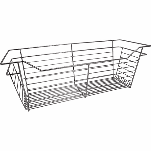 Hafele Wire Closet Basket, with Full Extension Slides, Chrome-plated, 12" x 29" x 11", with zinc-plated 12" slides, Item# 547.41.216, 54741216, 547-41-216