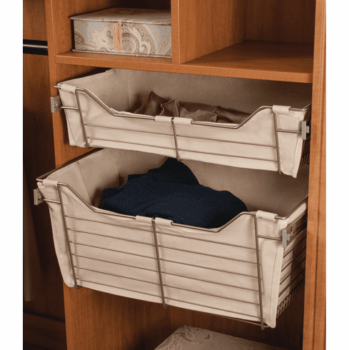 Hafele Wire Closet Basket, with Full Extension Slides, Chrome-plated, 12" x 29" x 17", with zinc-plated 12" slides, Item# 547.41.218, 54741218, 547-41-218