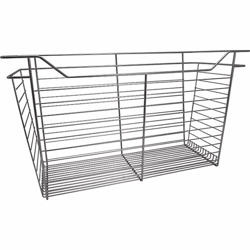 Hafele Wire Closet Basket, with Full Extension Slides, Chrome-plated, 14" x 29" x 17", with zinc-plated 14" slides, Item# 547.41.238, 54741238, 547-41-238