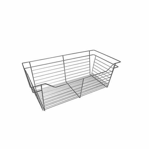 Hafele Wire Closet Basket, with Full Extension Slides, Chrome-plated, 16" x 29" x 11", with zinc-plated 16" slides, Item# 547.41.256, 54741256, 547-41-256