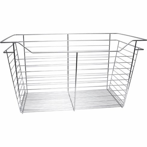 Hafele Wire Closet Basket, with Full Extension Slides, Chrome-plated, 16" x 29" x 17", with zinc-plated 16" slides, Item# 547.41.258, 54741258, 547-41-258