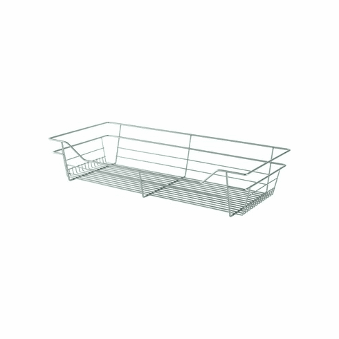 Hafele Wire Closet Basket, with Full Extension Slides, Matt nickel, 14" x 29" x 6", with nickel-plated 14" slides, Item# 547.41.632, 54741632, 547-41-632