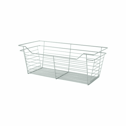 Hafele Wire Closet Basket, with Full Extension Slides, Matt nickel, 14" x 29" x 11", with nickel-plated 14" slides, Item# 547.41.636, 54741636, 547-41-636