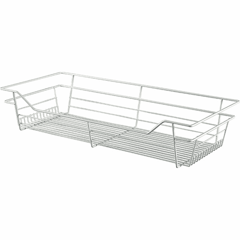 Hafele Wire Closet Basket, with Full Extension Slides, White, 14" x 29" x 6", with white 14" slides, Item# 547.41.732, 54741732, 547-41-732