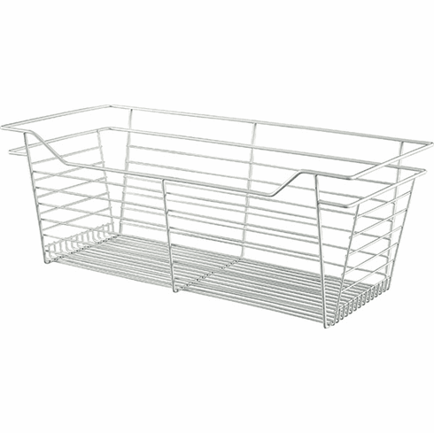 Hafele Wire Closet Basket, with Full Extension Slides, White, 14" x 29" x 11", with white 14" slides, Item# 547.41.736, 54741736, 547-41-736