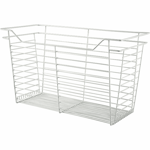 Hafele Wire Closet Basket, with Full Extension Slides, White, 14" x 29" x 17", with white 14" slides, Item# 547.41.738, 54741738, 547-41-738