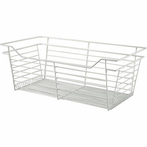 Hafele Wire Closet Basket, with Full Extension Slides, White, 16" x 29" x 11", with white 16" slides, Item# 547.41.756, 54741756, 547-41-756