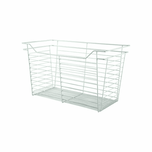 Hafele Wire Closet Basket, with Full Extension Slides, White, 16" x 29" x 17", with white 16" slides, Item# 547.41.758, 54741758, 547-41-758