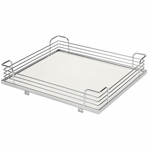 Hafele Tray Set, for Magic Corner II, Chrome surround/white bottom, Item# 548.11.264, 54811264, 548-11-264