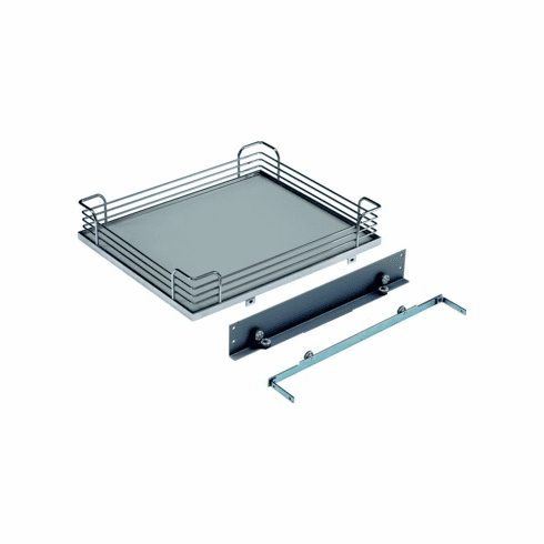 Hafele Tray Set, for Magic Corner II, Chrome surround/gray bottom, Item# 548.11.566, 54811566, 548-11-566
