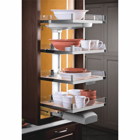 Hafele Tray Set (of Four), for LAVIDO Pantry Pull-Out, Chrome/Anthracite, 403 mm (15 1/4"), Item# 549.60.254, 54960254, 549-60-254