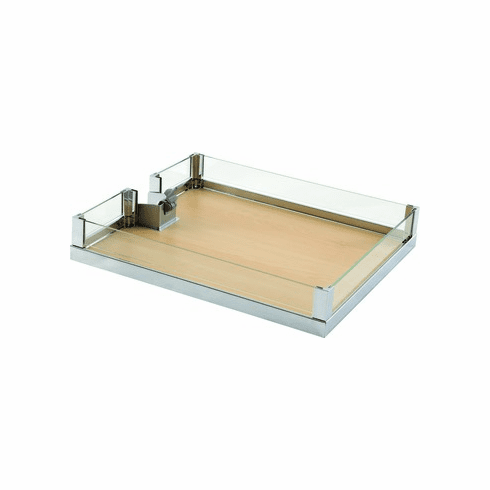 Hafele Individual Adjustable Tray, for LAVIDO Pantry Pull-Out, Chrome/Maple, 403 mm (15 1/4"), Item# 549.64.244, 54964244, 549-64-244