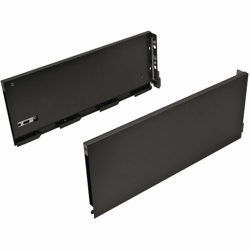 Hafele Grass Vionaro Drawer System, Side Height: (9 3/4") 249 mm, Graphite, drawer length: 457 mm (18"), Item# 550.44.346, 55044346, 550-44-346