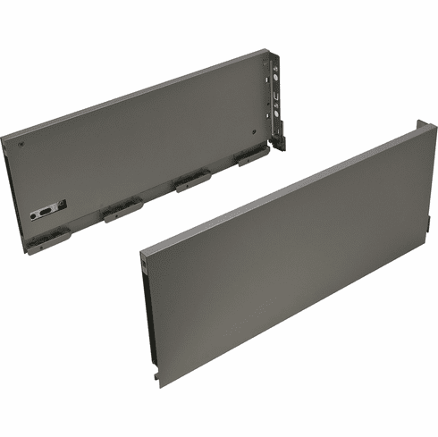 Hafele Grass Vionaro Drawer System, Side Height: (9 3/4") 249 mm, Silver gray, drawer length: 457 mm (18"), Item# 550.44.546, 55044546, 550-44-546