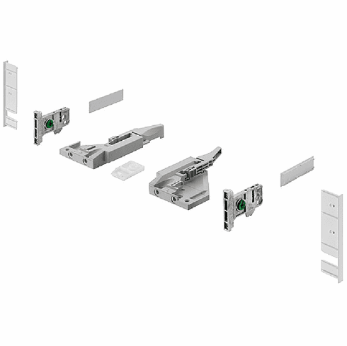 Hafele Front Panel Kits for Grass Vionaro, for Side Height: (3 1/2") 89 mm, For screw fixing, white, Item# 550.47.760, 55047760, 550-47-760