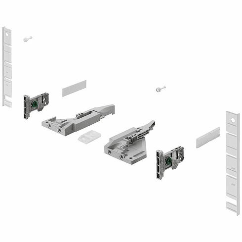 Hafele Front Panel Kits for Grass Vionaro, for Side Height: (7 1/4") 185 mm, For screw fixing, white, Item# 550.47.761, 55047761, 550-47-761