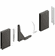 Hafele Panel holder, Hafele Matrix Box P, For gallery railing system, Anthracite, Item# 551.60.999, 55160999, 551-60-999