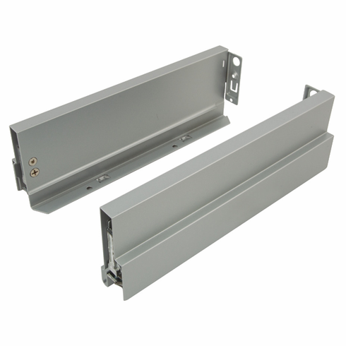 Hafele Double-Wall Drawer System Frame, Drawer side height 90 mm, Nova Pro Scala, Grass, Nominal length (18") 450 mm, silver, Item# 551.82.945, 55182945, 551-82-945